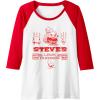 imageA Minecraft Movie Steves Lava Chicken Restaurant Logo Raglan Baseball TeeRedWhite