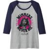 imageA Minecraft Movie Take Out The Trash  Winners Never Die Raglan Baseball TeeNavy BlueAthletic Heather