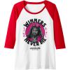 imageA Minecraft Movie Take Out The Trash  Winners Never Die Raglan Baseball TeeRedWhite
