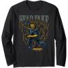 imageA Minecraft Movie Head Fake Steve Thunder And Metal Portrait Long Sleeve TShirtBlack