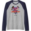 imageA Minecraft Movie Hunk City Rampage Colorful 90s Logo Raglan Baseball TeeNavy BlueAthletic Heather