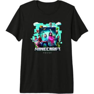 imageA Minecraft Movie Adventure Gang Main Characters Group Shot Premium Triblend TShirtBlack