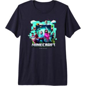 imageA Minecraft Movie Adventure Gang Main Characters Group Shot Premium Triblend TShirtNavy Blue