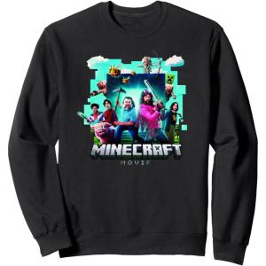 imageA Minecraft Movie Adventure Gang Main Characters Group Shot SweatshirtBlack