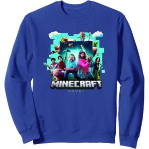 imageA Minecraft Movie Adventure Gang Main Characters Group Shot SweatshirtRoyal Blue