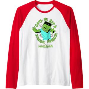 imageA Minecraft Movie Gang We Got A Zombie Problem Cartoon Style Raglan Baseball TeeRedWhite