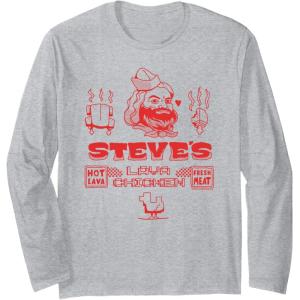 imageA Minecraft Movie Steves Lava Chicken Restaurant Logo Long Sleeve TShirtHeather Grey