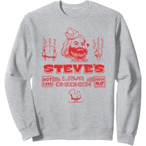 imageA Minecraft Movie Steves Lava Chicken Restaurant Logo SweatshirtHeather Grey