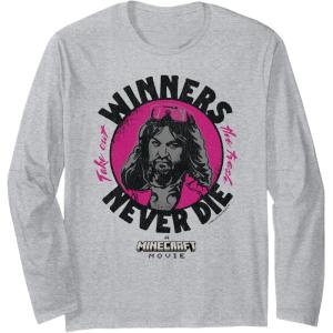 imageA Minecraft Movie Take Out The Trash  Winners Never Die Long Sleeve TShirtHeather Grey