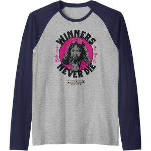 imageA Minecraft Movie Take Out The Trash  Winners Never Die Raglan Baseball TeeNavy BlueAthletic Heather