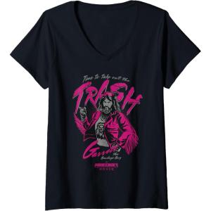 imageWomens A Minecraft Movie Time To Take Out The Trash Garret Portrait VNeck TShirtBlack