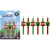 imageMinecraft Birthday Cake Candles  6 Birthday Candles for Cake Decorations Red ampamp Green Striped Candles Cake Toppers for Minecraft Party