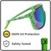 imageARKAID Kids Sports Wraps for Tweens  Sonic Minecraft and SpiderMan Boys Sunglasses  UV 400  One Size Fits MostMinecraft
