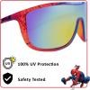 imageARKAID Kids Sports Wraps for Tweens  Sonic Minecraft and SpiderMan Boys Sunglasses  UV 400  One Size Fits MostSpiderman Sports Wrap