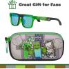 imageArkaid MINECRAFT Sunglasses with Case  Official Licensed Minecraft Accessory Set  Safe UV 400 Lenses with Zip Protective Case for Kids