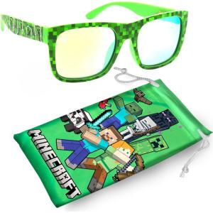 imageSunStaches Minecraft Sunglasses  Stylish Comfortable ampamp Durable UVProtective Kids Glasses With Soft Carrying Case  Official Minecraft Gifts for Boys and Girls