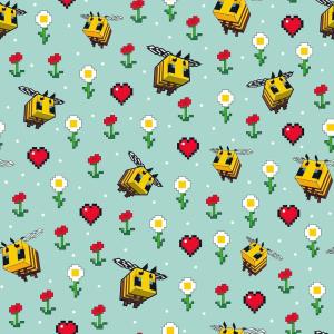 imageRoomMates Minecraft Busy Bee Peel and Stick Wallpaper RMWS1339