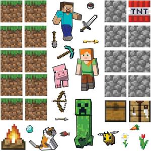 imageRoomMates RMK5007SCS Minecraft Eat Sleep Mine Create Quote Peel and Stick Wall DecalGraphic Prints