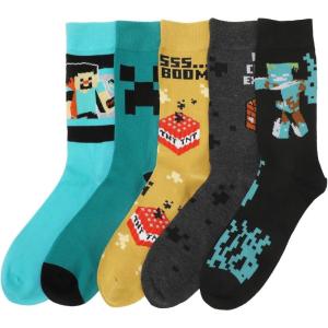 imageBioworld Minecraft Characters ampamp Icons Adult 5Pair Crew Socks