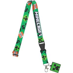 imageMinecraft Lanyard with Rubber Creeper Face Charm