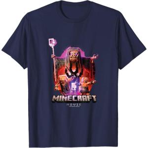imageA Minecraft Movie Piglins Coming Out From A Nether Portal TShirtNavy Blue
