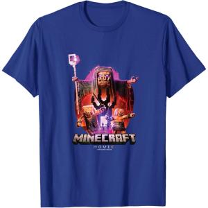 imageA Minecraft Movie Piglins Coming Out From A Nether Portal TShirtRoyal Blue