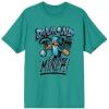 image:imageMinecraft Diamond Miner Wielding Pickaxe Mens Bright Aqua Graphic Tee